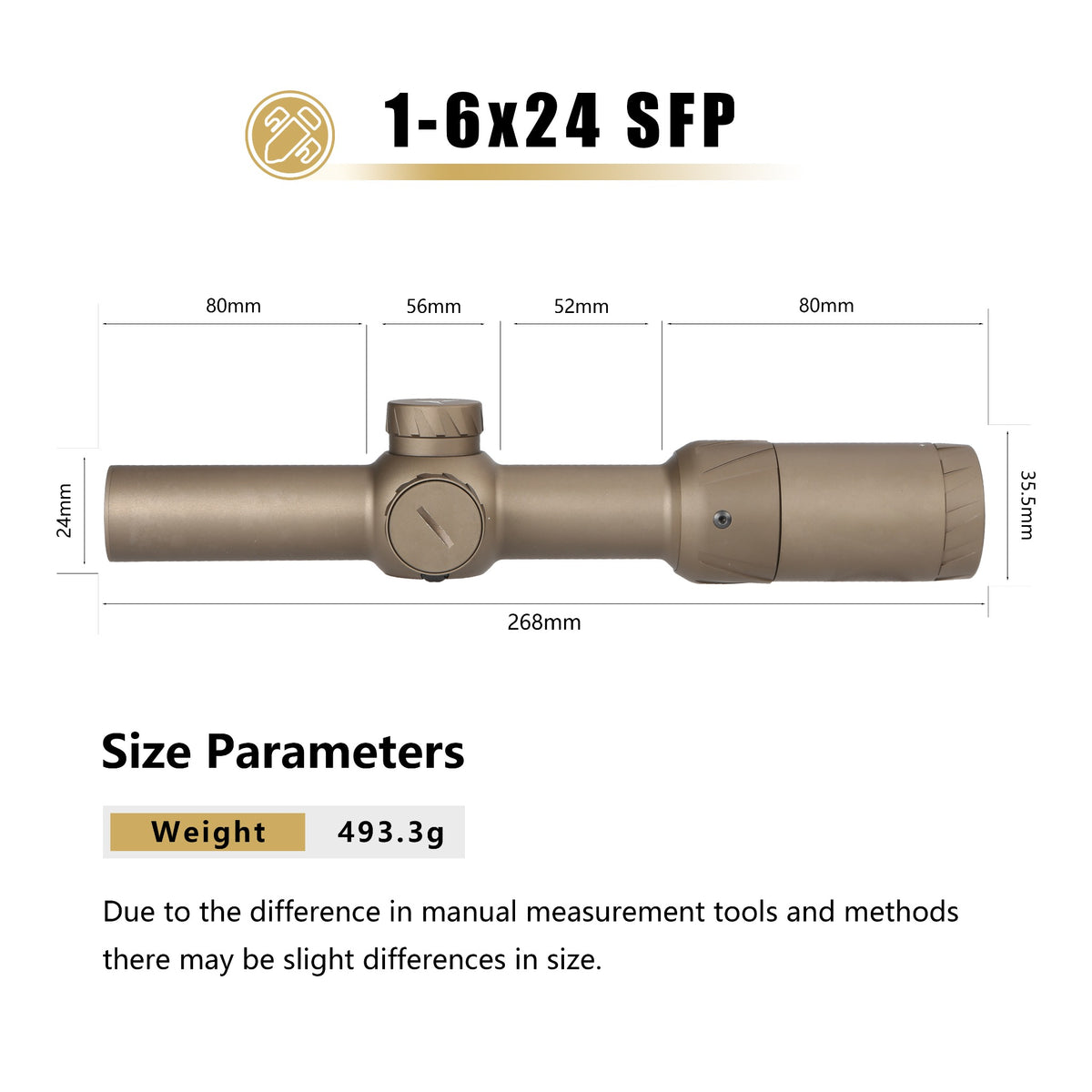 OEM Series 1–6×24 SFP — Sand FDE