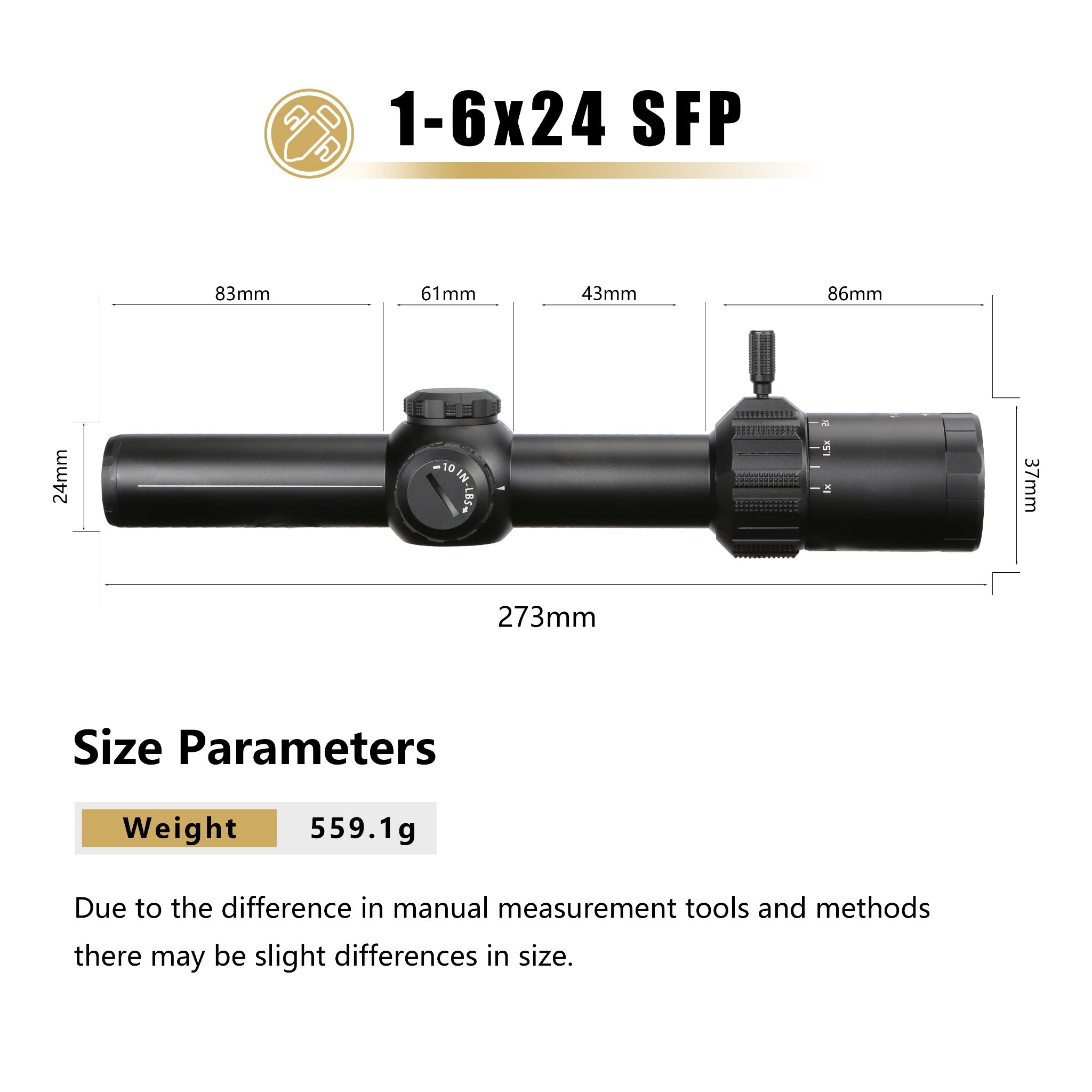 OEM Series 1–6×24 SFP — Matte Black