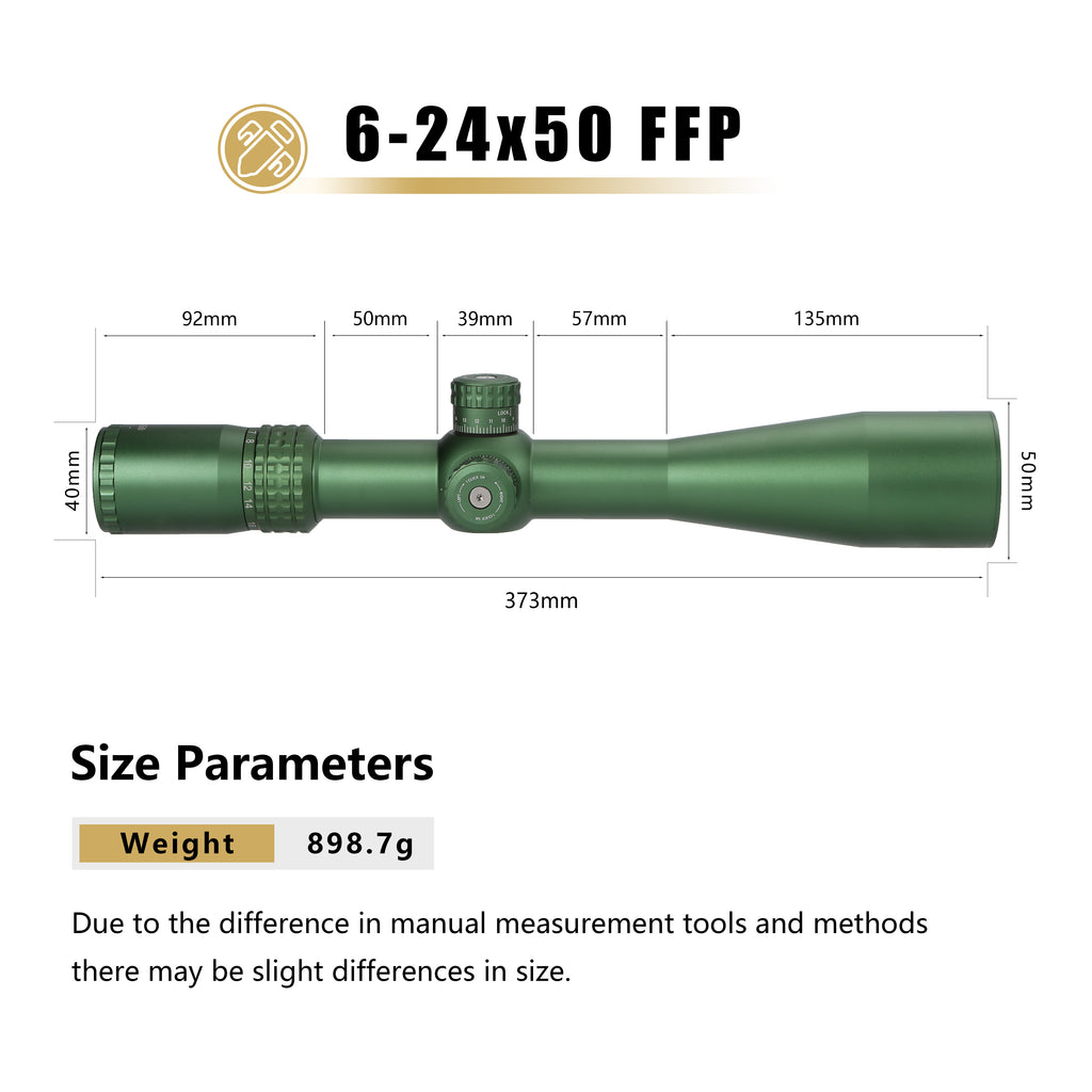 OEM Series 6–24×50 FFP — สีเขียว