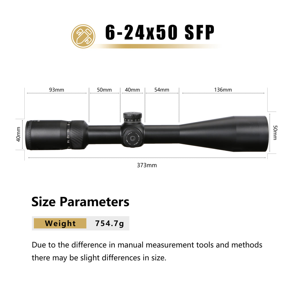 Serie OEM 6–24×50 SFP — Negro