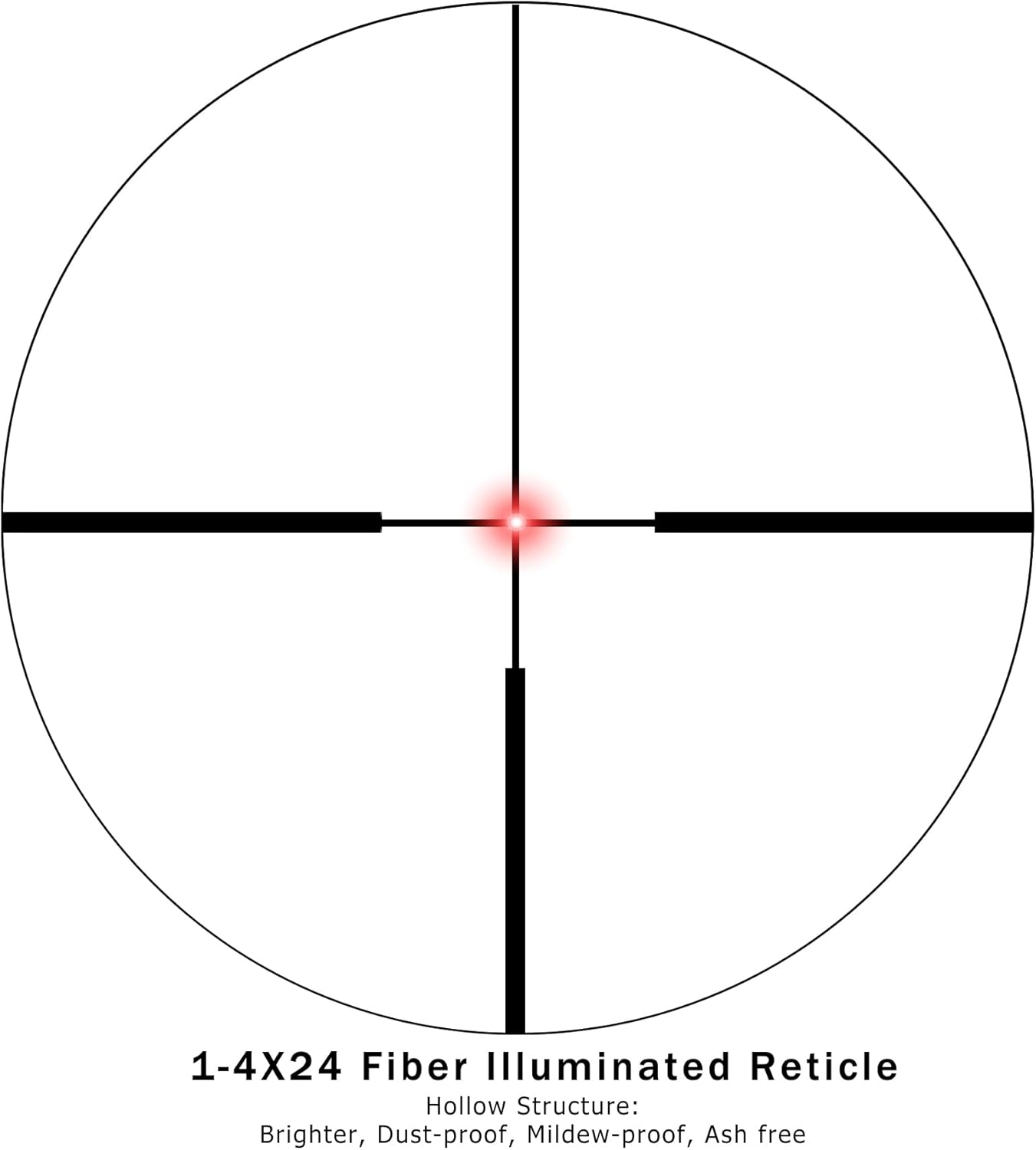 Rifle Scope for Hunting and Shooting, 1-4x24 Standard Crosshair/Fiber Illuminated Reticle, SFP Riflescope Durable, Dust-Proof, Shockproof,Waterproof, Fogproof