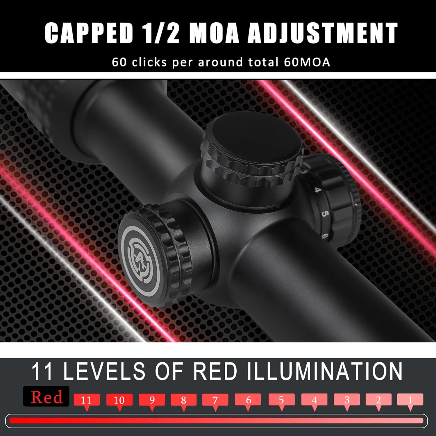 Rifle Scope for Hunting and Shooting, 1-4x24 Standard Crosshair/Fiber Illuminated Reticle, SFP Riflescope Durable, Dust-Proof, Shockproof,Waterproof, Fogproof