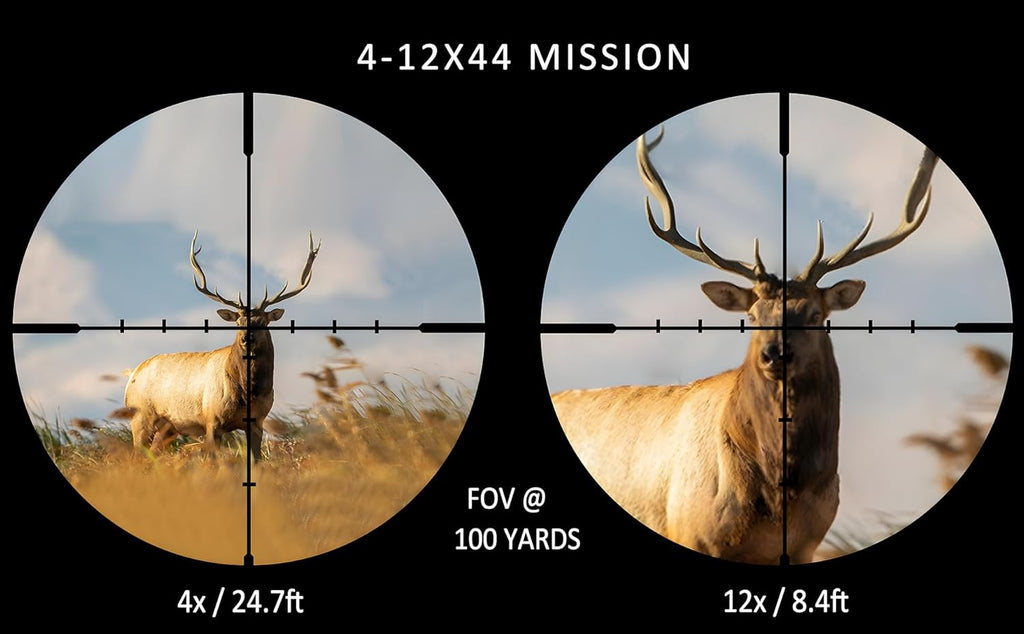 Rifle Scope for Hunting and Shooting 4-12x44 Standard Crosshair SFP Riflescope Durable, Dust-Proof, Shockproof,Waterproof, Fogproof