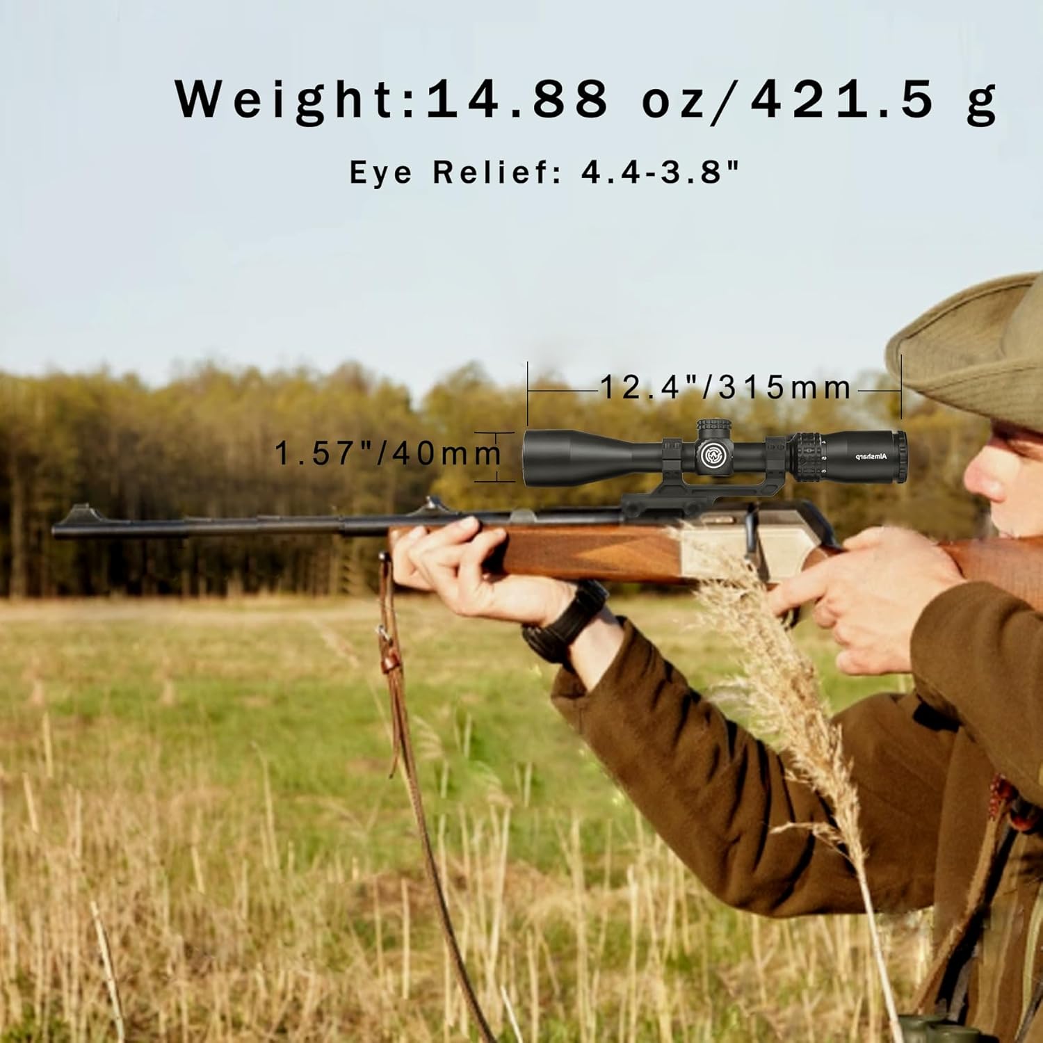 Rifle Scope for Hunting and Shooting, 3-9x40 Standard Crosshair Reticle, SFP Riflescope Durable, Dust-Proof, Shockproof,Waterproof, Fogproof