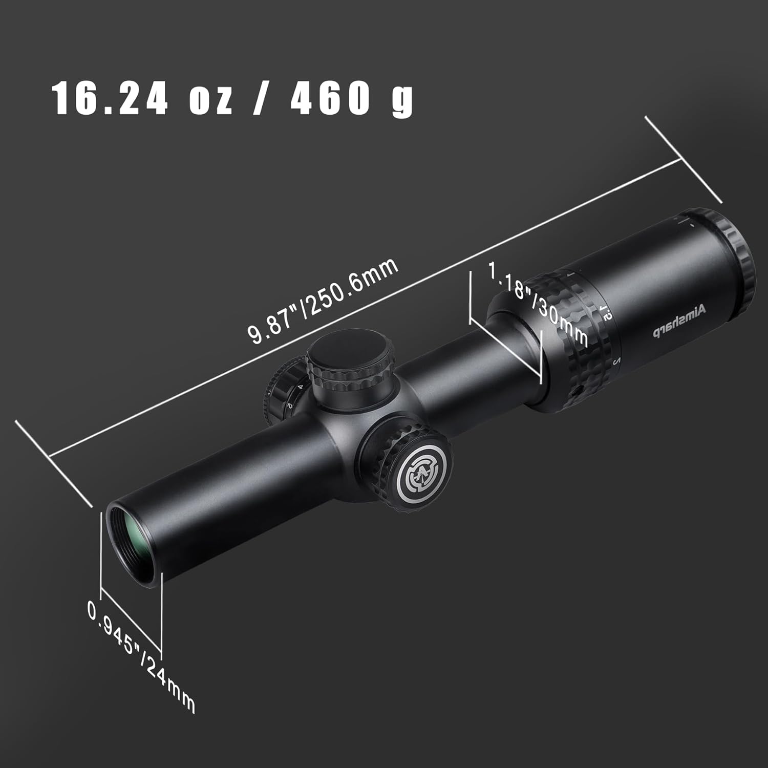 Rifle Scope for Hunting and Shooting, 1-4x24 Standard Crosshair/Fiber Illuminated Reticle, SFP Riflescope Durable, Dust-Proof, Shockproof,Waterproof, Fogproof