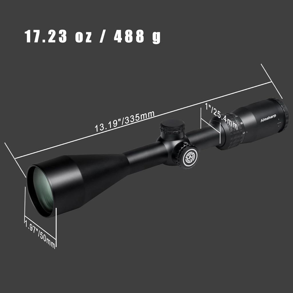 Rifle Scope for Hunting and Shooting, 3-9x50 Standard Crosshair  SFP Riflescope Durable, Dust-Proof, Shockproof,Waterproof, Fogproof