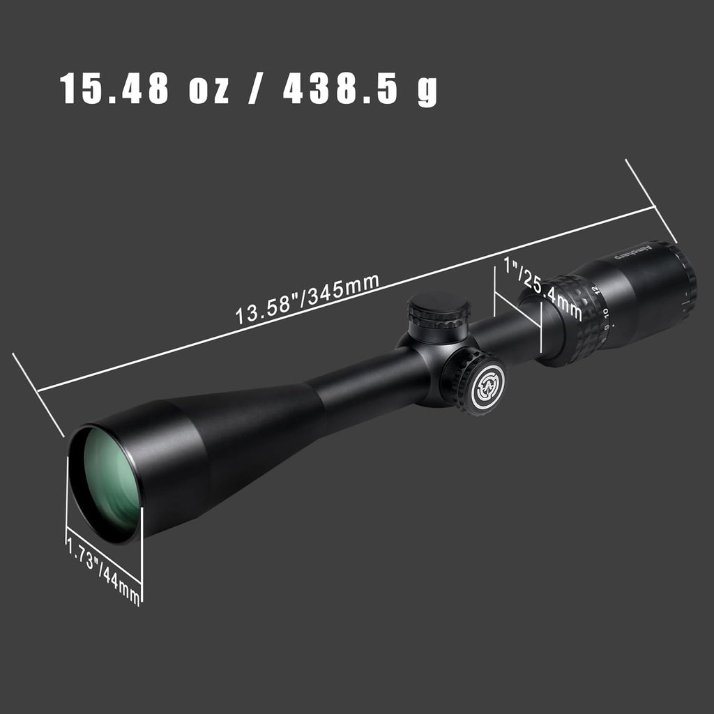 Rifle Scope for Hunting and Shooting 4-12x44 Standard Crosshair SFP Riflescope Durable, Dust-Proof, Shockproof,Waterproof, Fogproof
